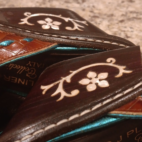 Vintage Donald J Pilner Western Couture Kogi Leather Mule Size 6.5 Med - Picture 4 of 9